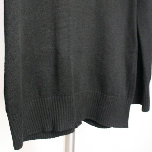 Banana Republic Factory Black V-Neck Lightweight Cable Knit Midi Cardigan Sz L - Picture 8 of 10